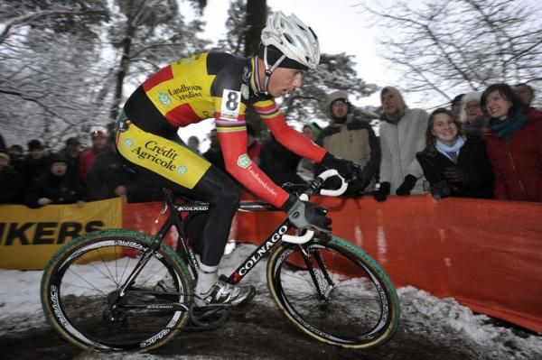 Belgian champion Sven Nys (Landbouwkrediet) in action in Kalmthout.