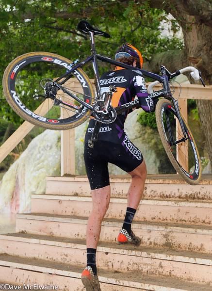 Barry Wicks (Kona) taking the new steps two at a time