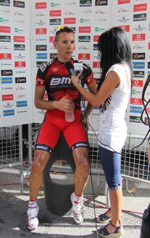 Gilbert is interviewed after his win in Spain