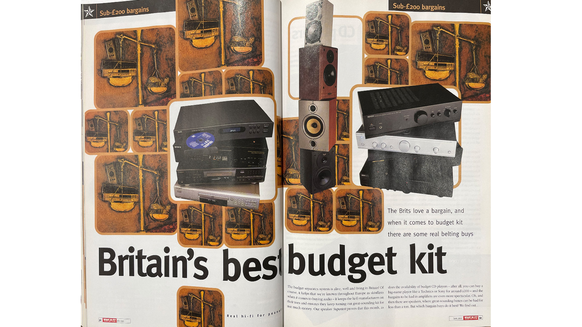 What Hi-Fi? July 2001 budget kit intro spread