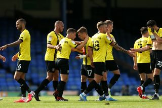 Harrogate travel to West Brom having beaten Southend 4-0 in their first ever Football League match (Steven Paston/PA).