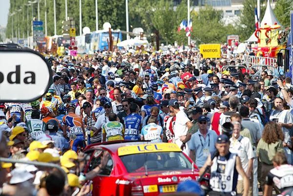 Things get a little a little crazy when the riders come into the finish.
