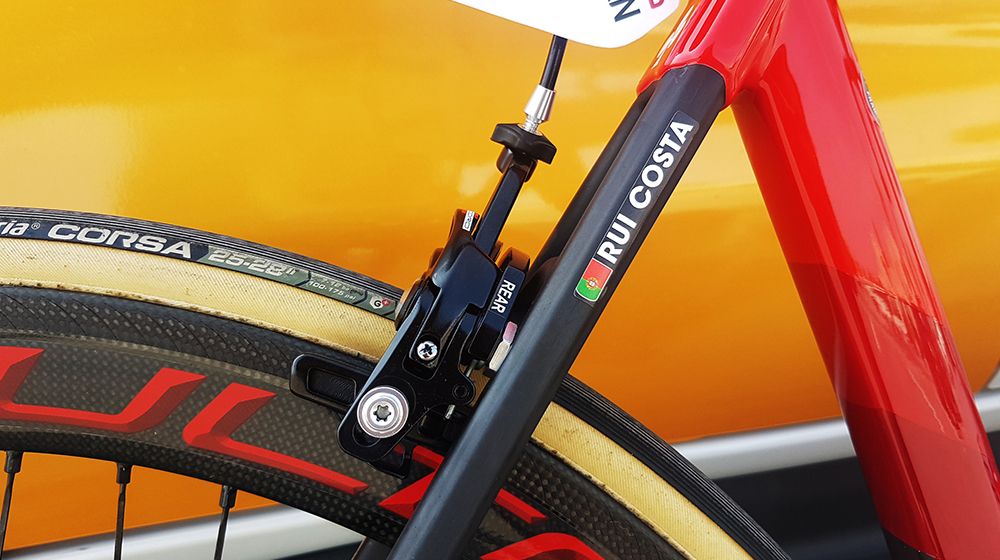 The Colnago C64 has direct mount brakes front and rear