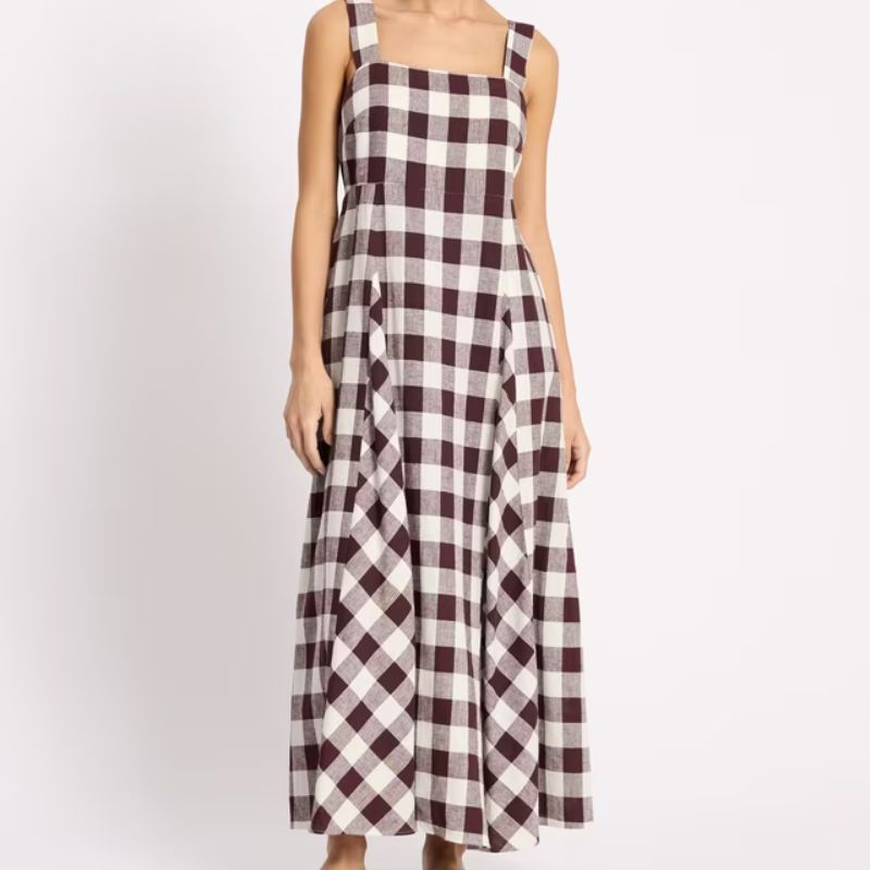 Albaray, Gingham Linen Rich Midi Dress