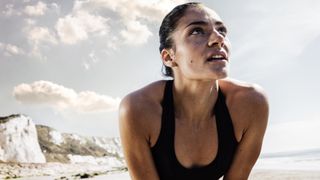 woman sweaty during a run