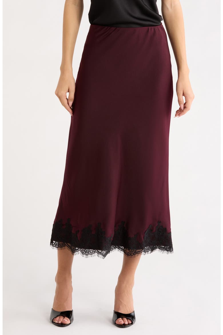 Vienna Lace Trim Satin Skirt