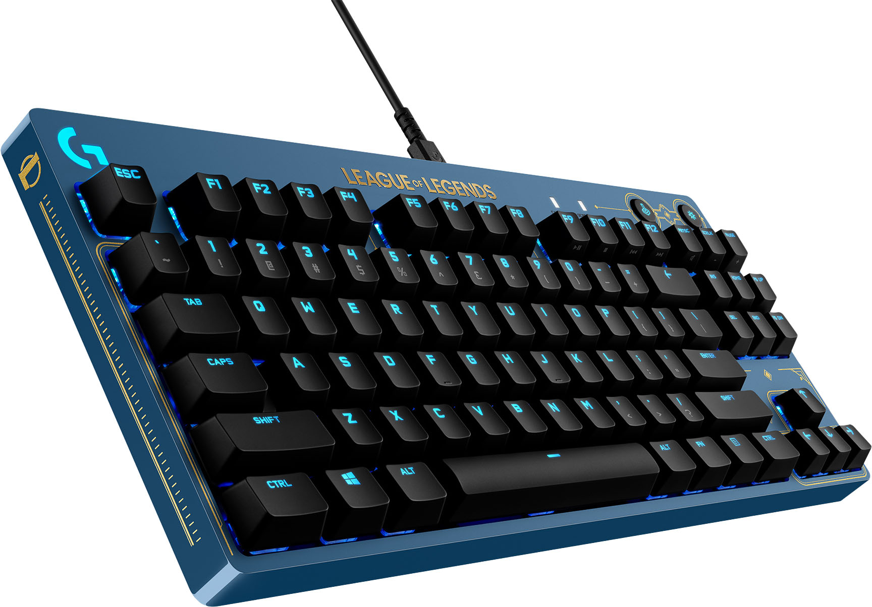 Logitech G Pro Keyboard League of Legends Edition against a white background