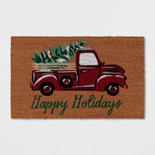 Happy Holidays Red Truck Coir Christmas Doormat - Wondershop™