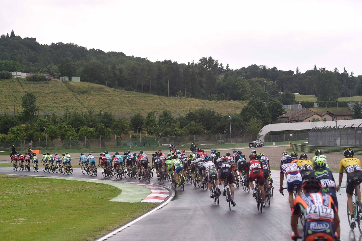 The Giro d'Italia on the Imola F1 circuit