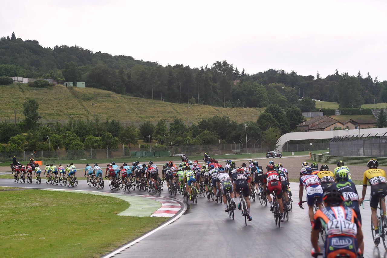 The Giro d'Italia on the Imola F1 circuit
