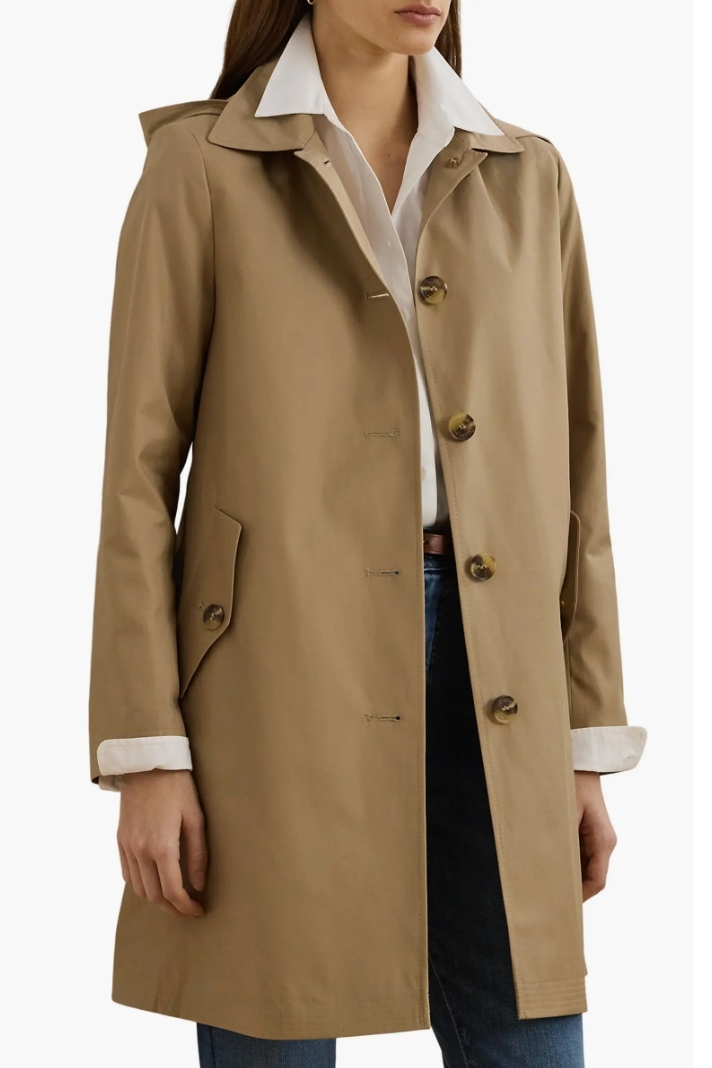 Lauren Ralph Lauren, Longline Raincoat With Removable Hood