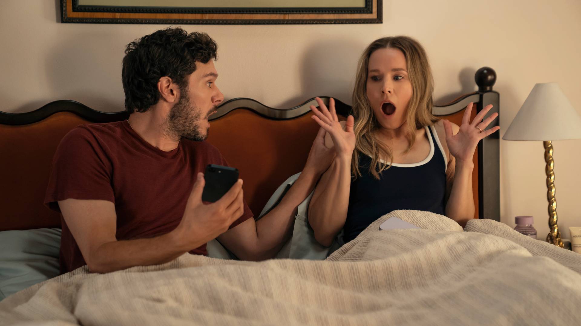Adam Brody and Kristen Bell in Nobody Wants This season 3