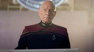 It would appear Picard's uniform has been tweaked slightly, perhaps this is what it would like in 2399.