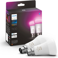 Philips Hue White and Colour Ambiance Smart Light Bulb 2 Pack 75W -