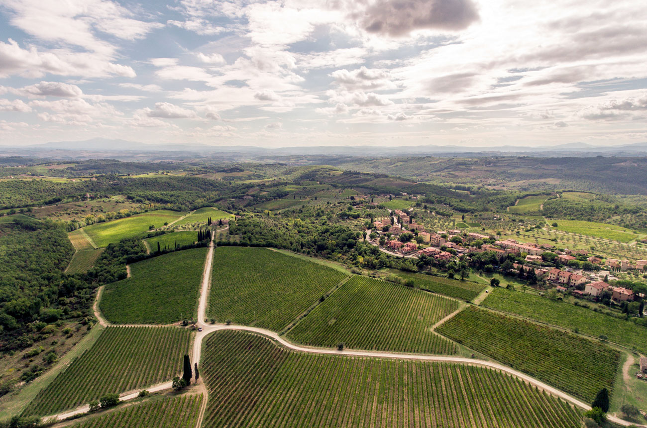 Gaiole in Chianti, looking towards Siena