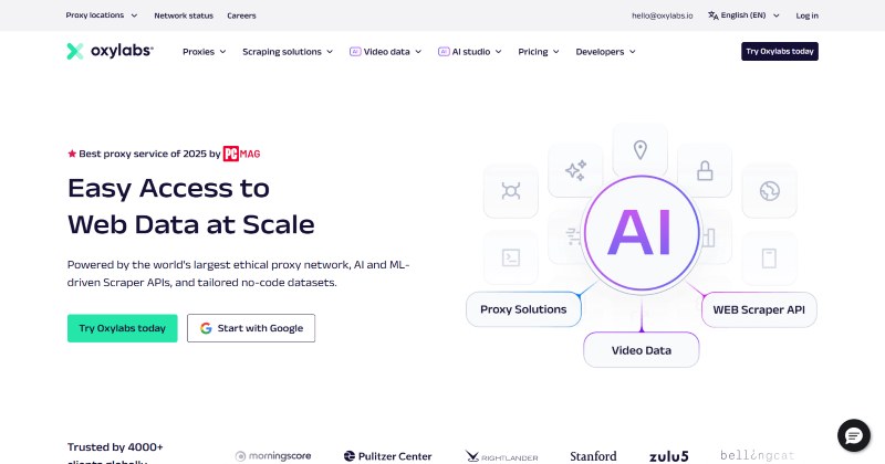 Oxylabs website
