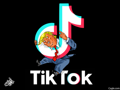 Political Cartoon U.S. Trump TikTok