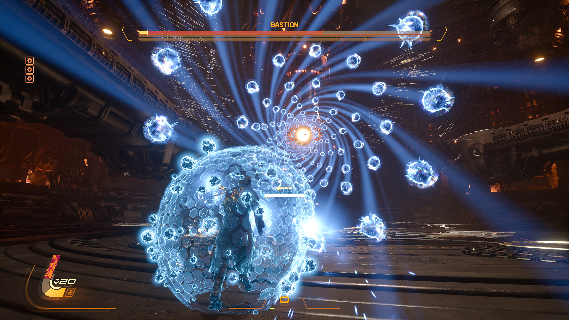 Screenshot from the 2026 sci-fi action game "Saros"