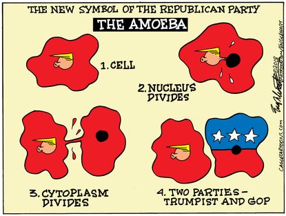 Political cartoon U.S. Trump GOP split party