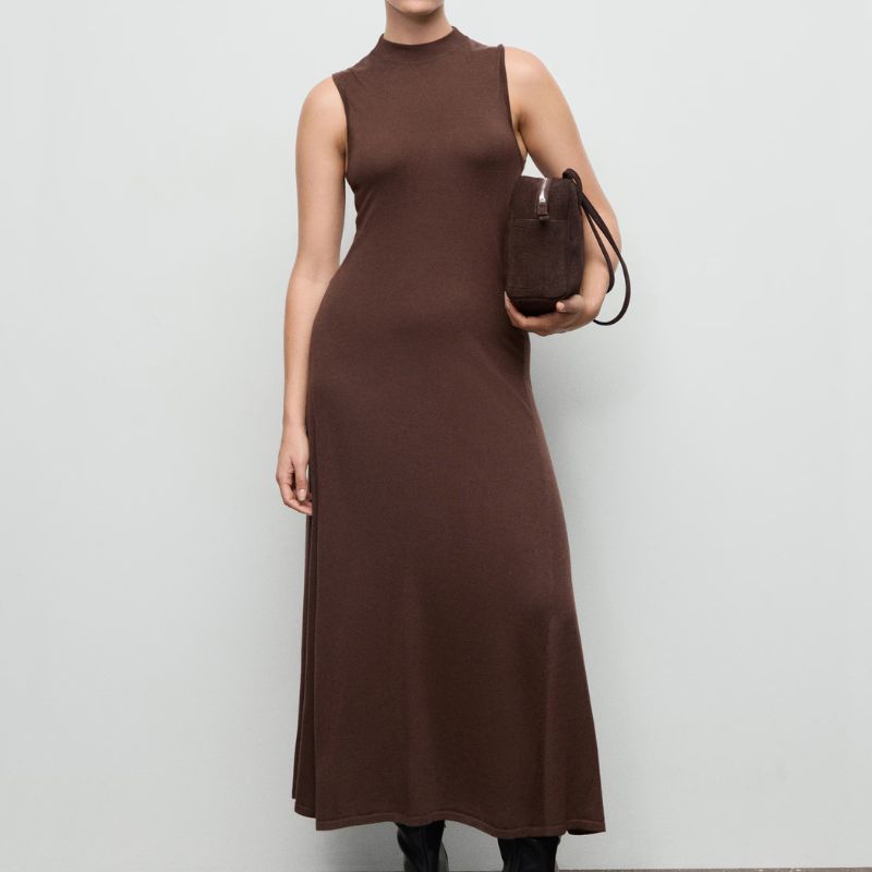 Mango , Perkins-neck knitted dress