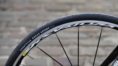 One of the best road bike tires mounted on a rim