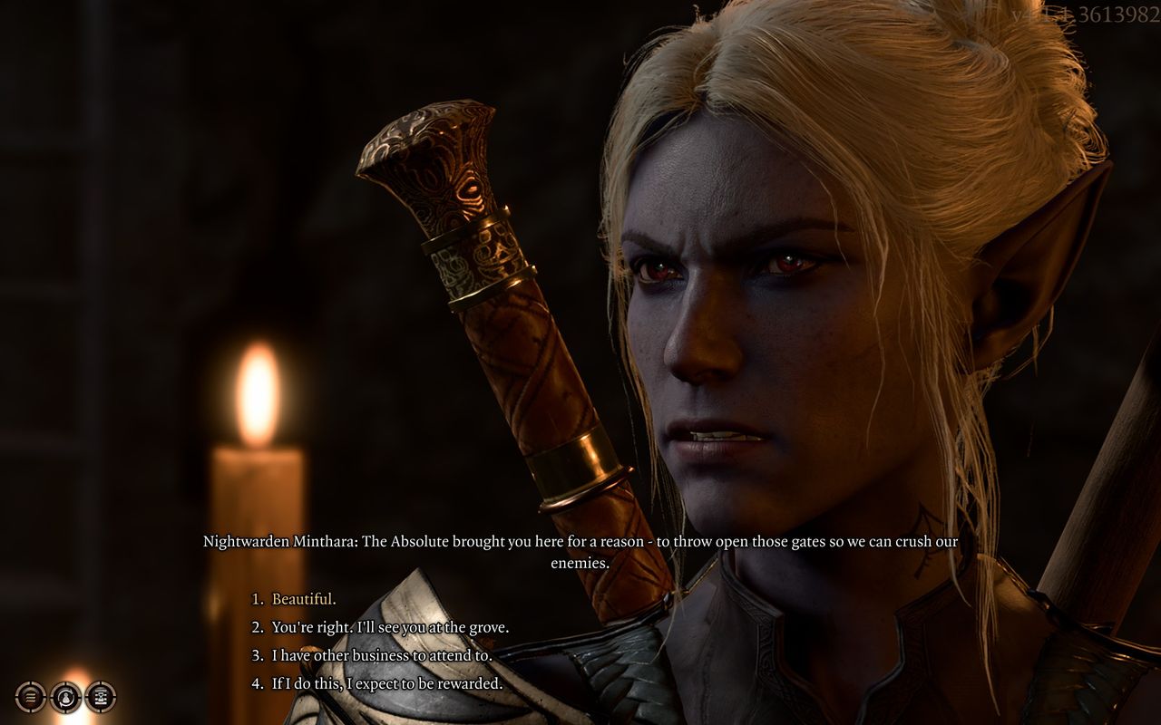 A drow woman speaks