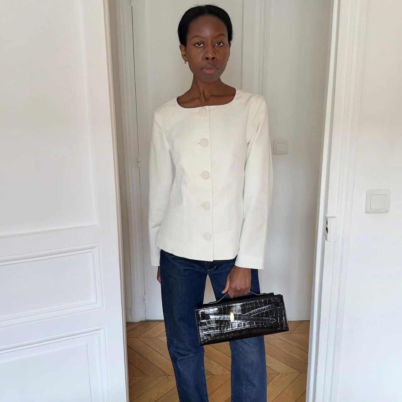 If You Want to Look Like a Cool European, Wear Your Jeans and Heels With This Key Item