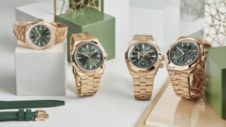 The Vacheron Constantin Overseas range with a green dial and a pink gold case, as unveiled at Watches and Wonders 2024