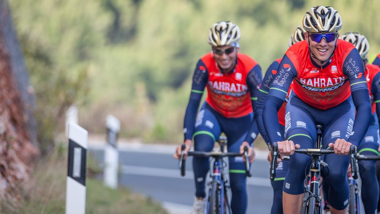 Ramunas Navardauskas trains with Bahrain-Merida in Croatia