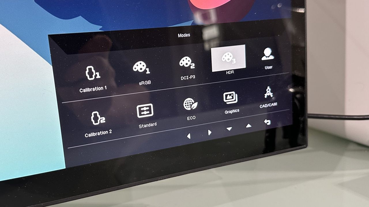 The Acer ProDesigner PE320QXT on a desk in a home office during our testing process