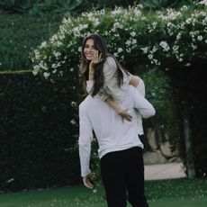 An image of singer Madison Beer and football player Justin Herbert following their engagement.