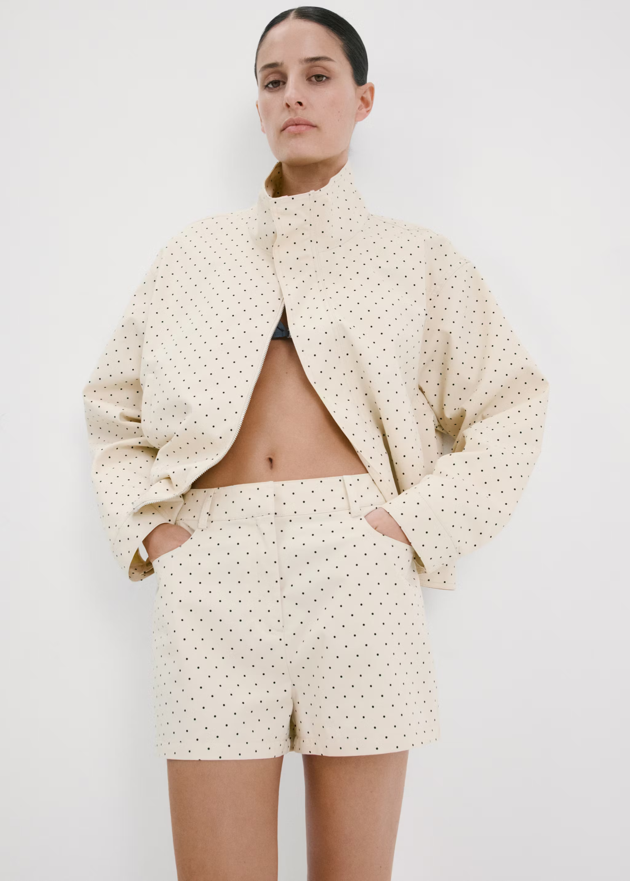 MANGO, Polka Dot Cotton Shorts