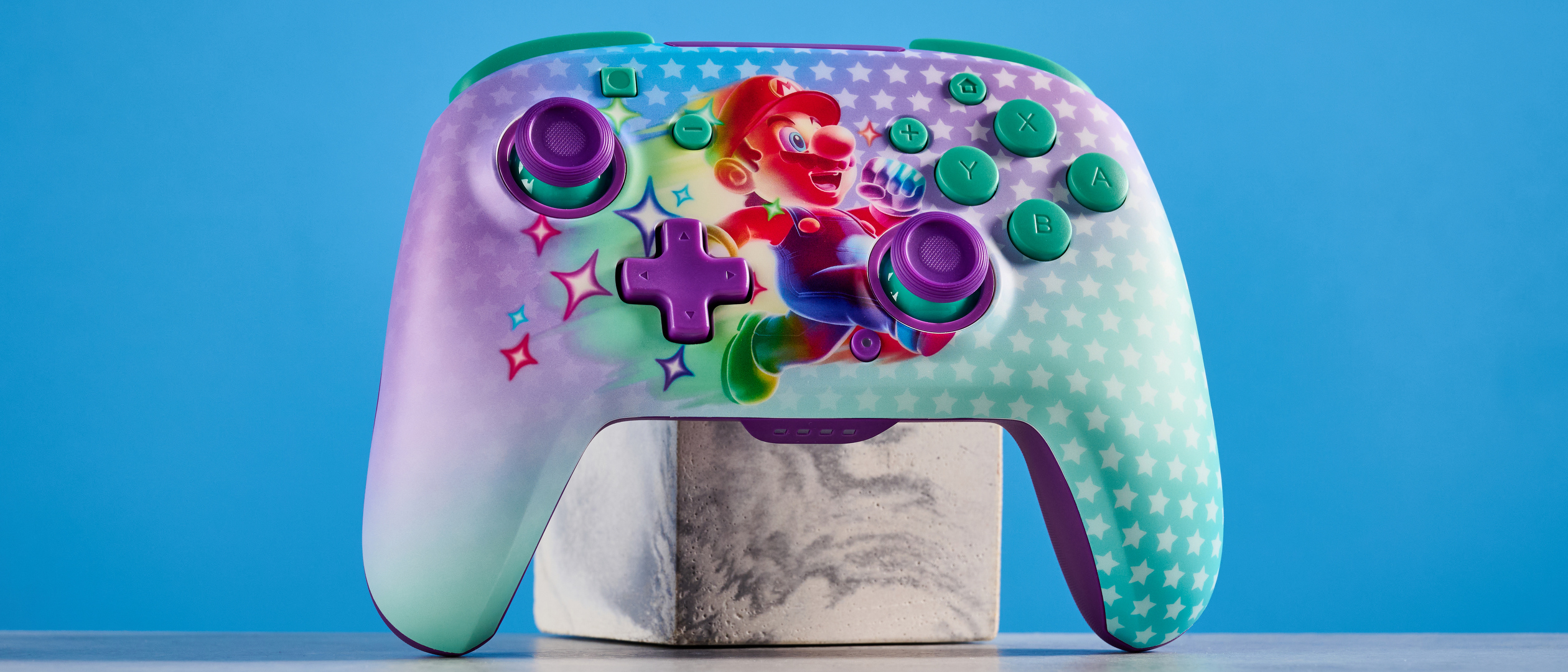 A Mario-themed Turtle Beach Rematch Wireless gaming controller for Nintendo Switch 2 and other Switch consoles