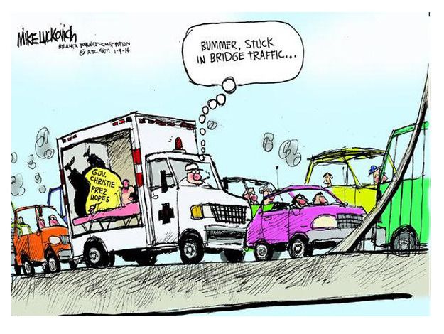 Political cartoon Chris Christie bridge scandal