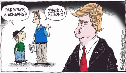 Political cartoon U.S. Donald Trump Schlong
