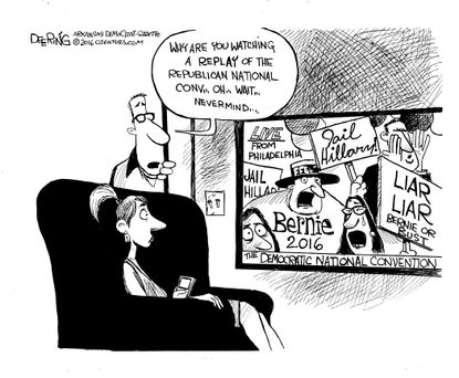 Political cartoon U.S. RNC replay