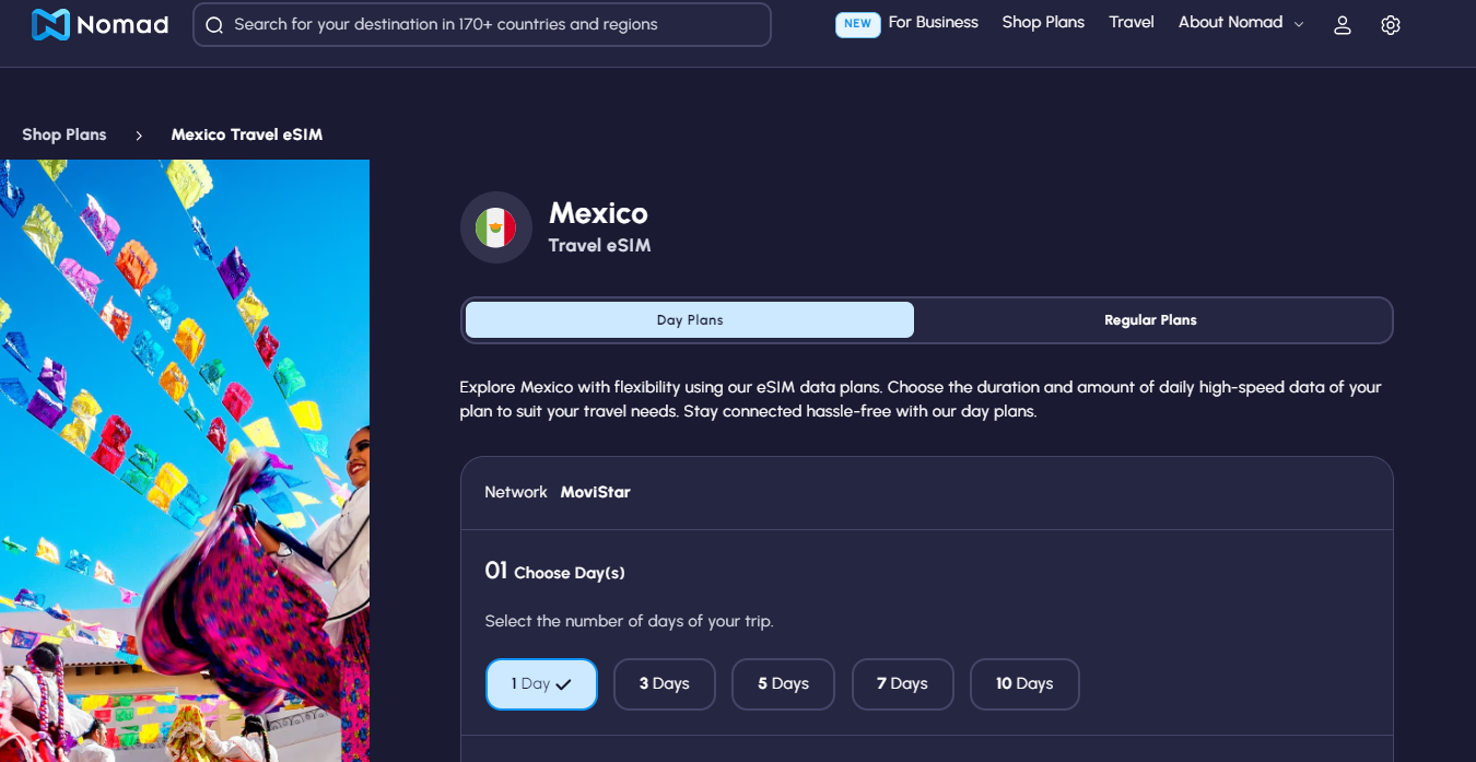 Nomad Mexico landing page