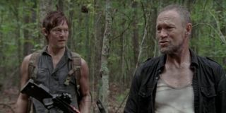 Norman Reedus with his TV brother on The Walking Dead, Michael Rooker
