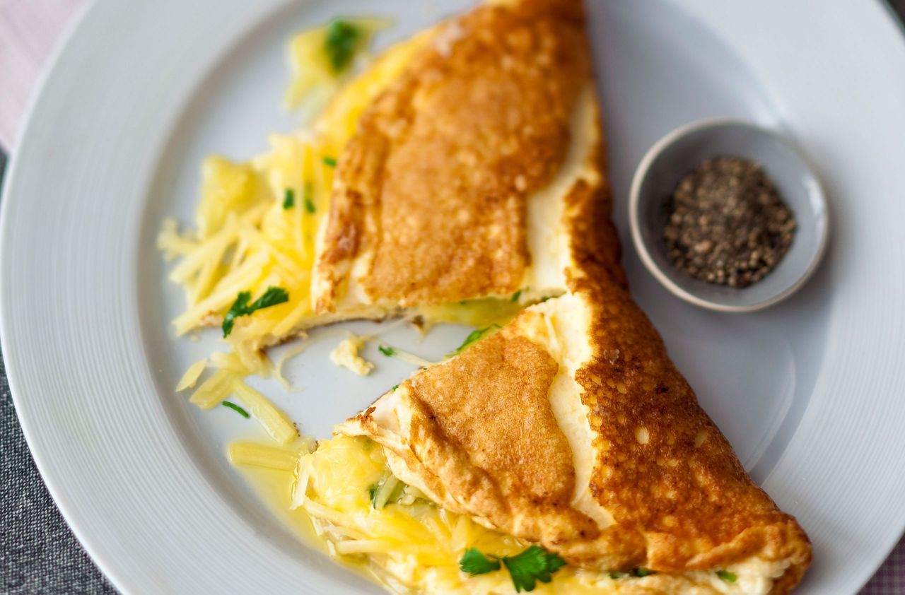 Smoky cheese soufflé omelette