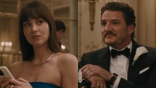 Dakota Johnson and Pedro Pascal in Materialists.