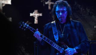 Tony Iommi performs with Black Sabbath at the San Manuel Amphitheater in Los Angeles, California on September 24, 2016