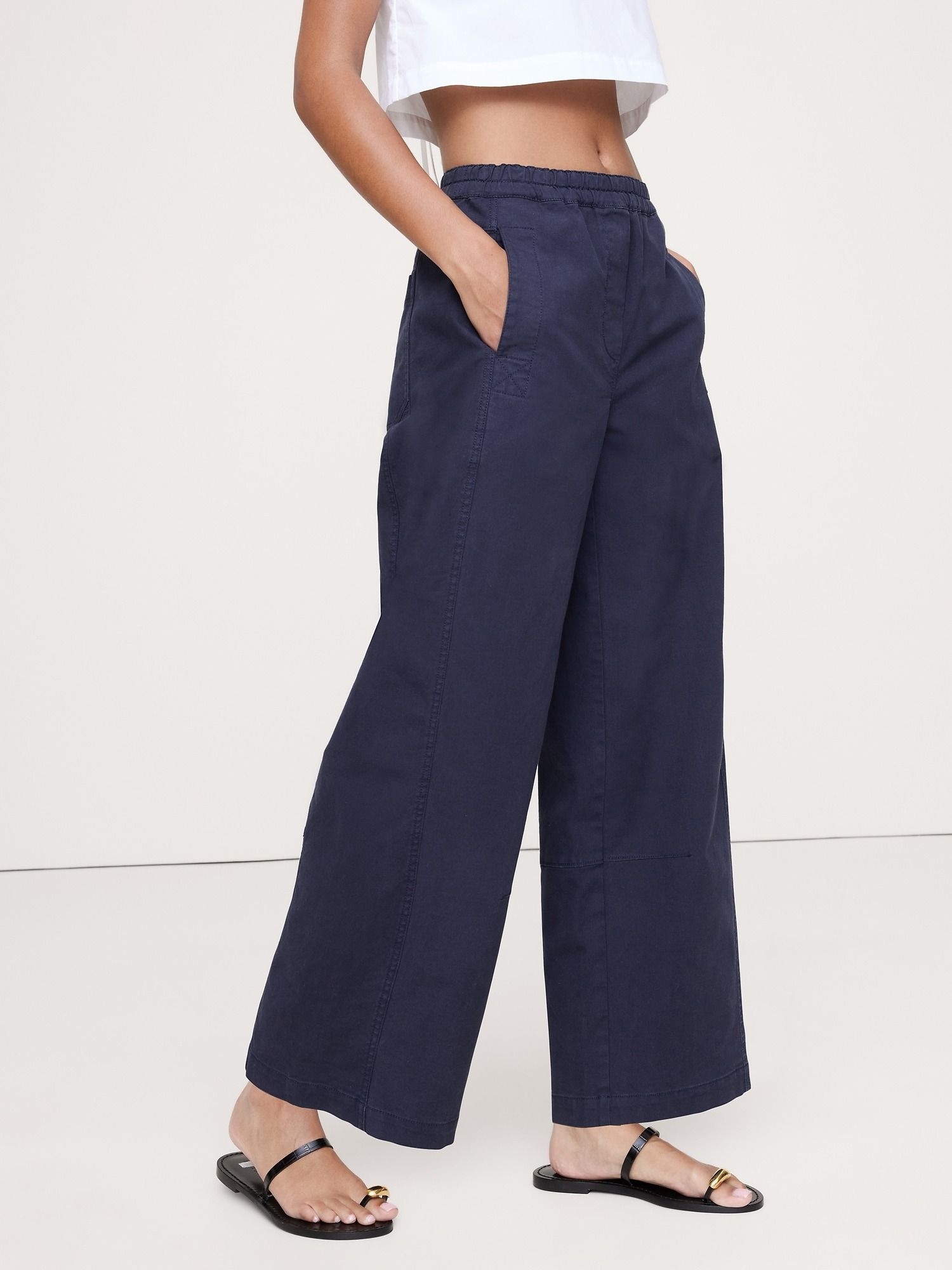 Banana Republic, Mid-Rise Relaxed Painter's Pull-On Pants
