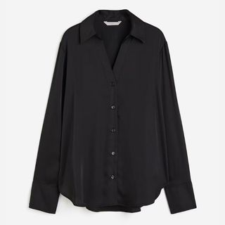 black satin blouse