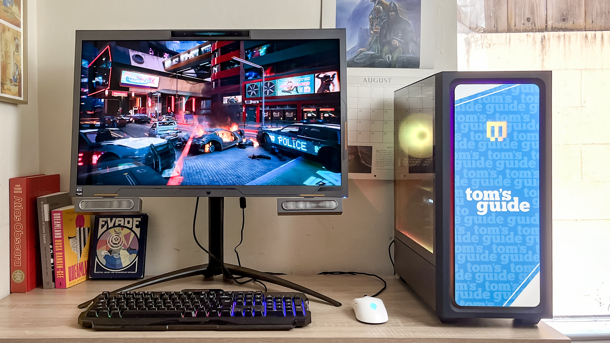 Maingear MG-1 gaming PC review unit in action