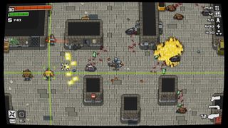 Pixel art screenshot from action shooting game Mega City Police