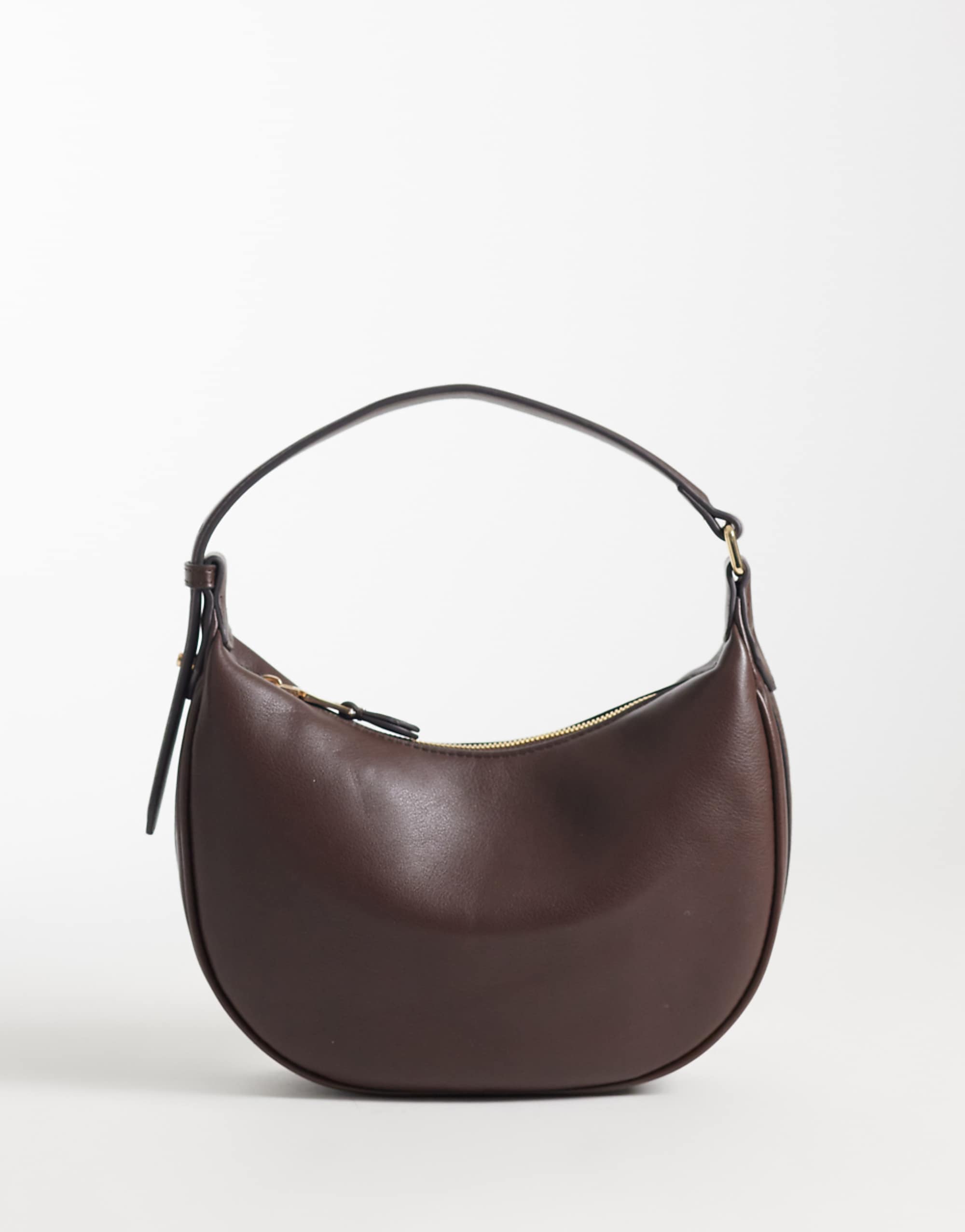 Mango Faux Leather Half Moon Handbag in Brown