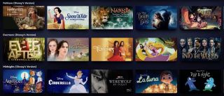 Disney Plus Homepage catagorized by eras (Folklore/Evermore/Midnights)