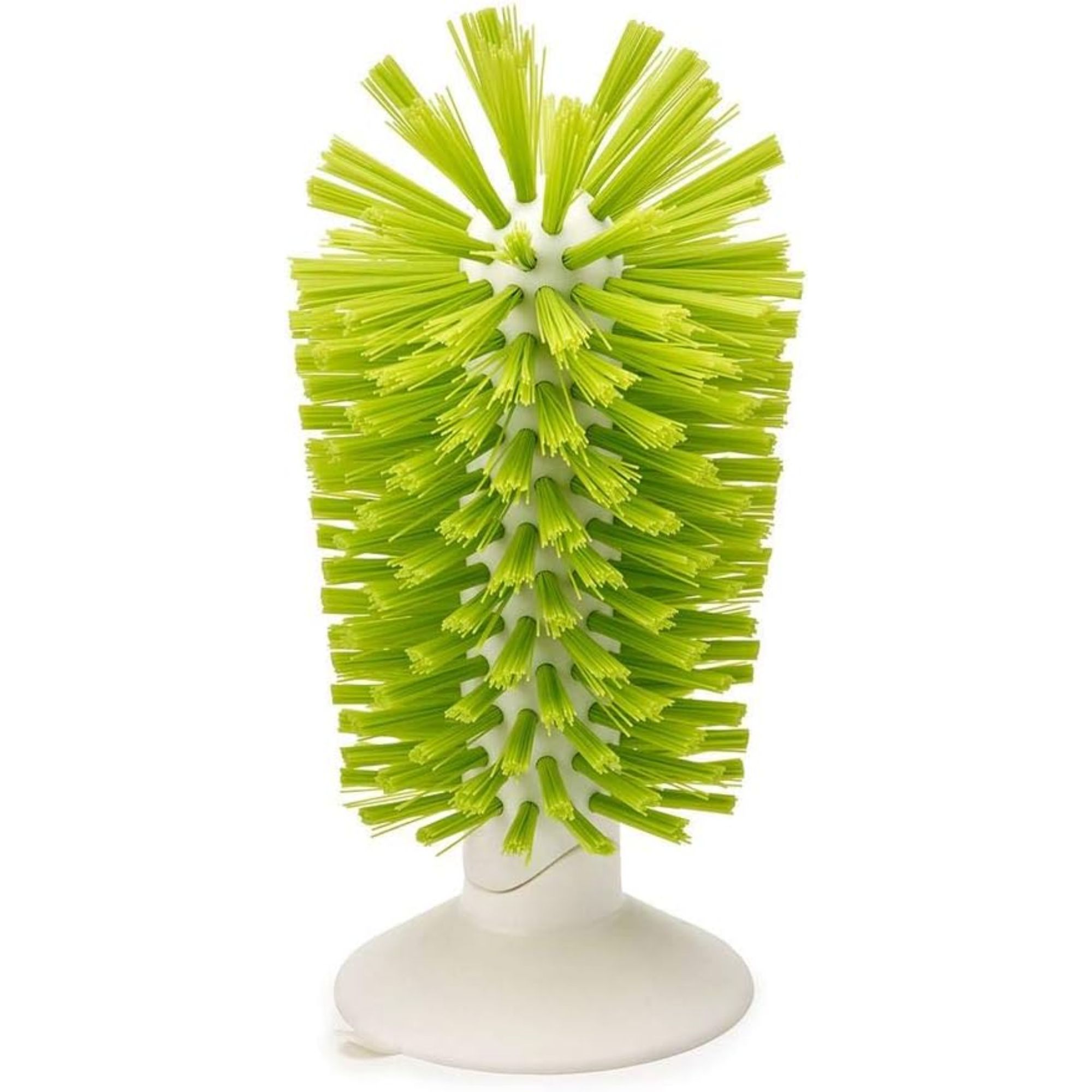 White Joseph Joseph Brush-Up Glass Brush with green bristles