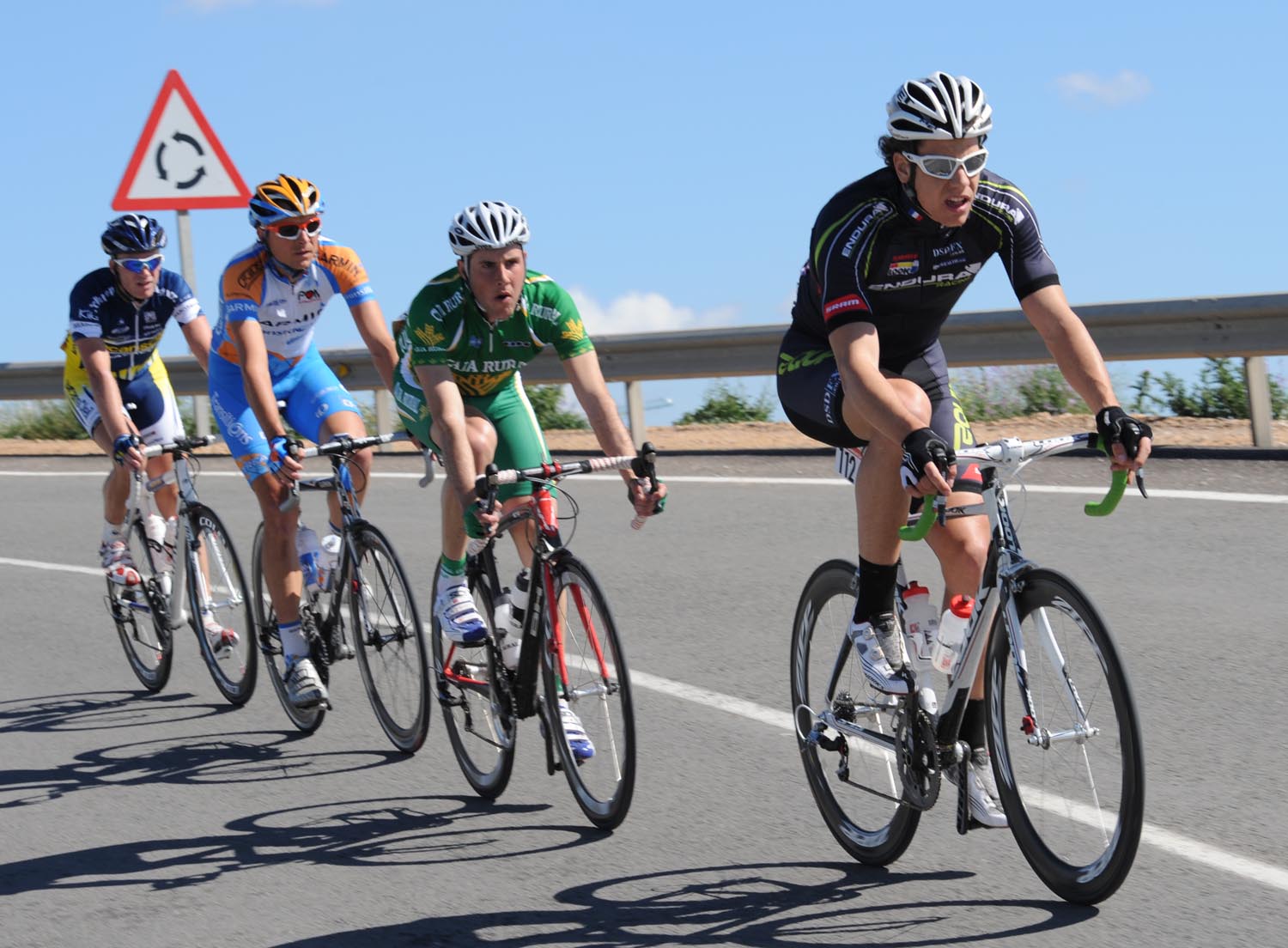 Alexandre Blain leads the escape, Tour of Murcia 2010, stage one