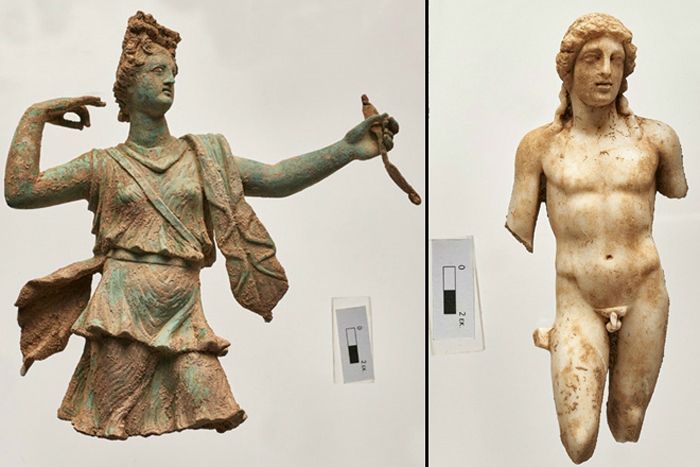 Statues of Artemis and Apollo uncovered in Crete